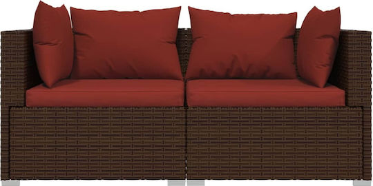 Garten- und Outdoor-Möbelsets 3 Stück Braun mit Kissen