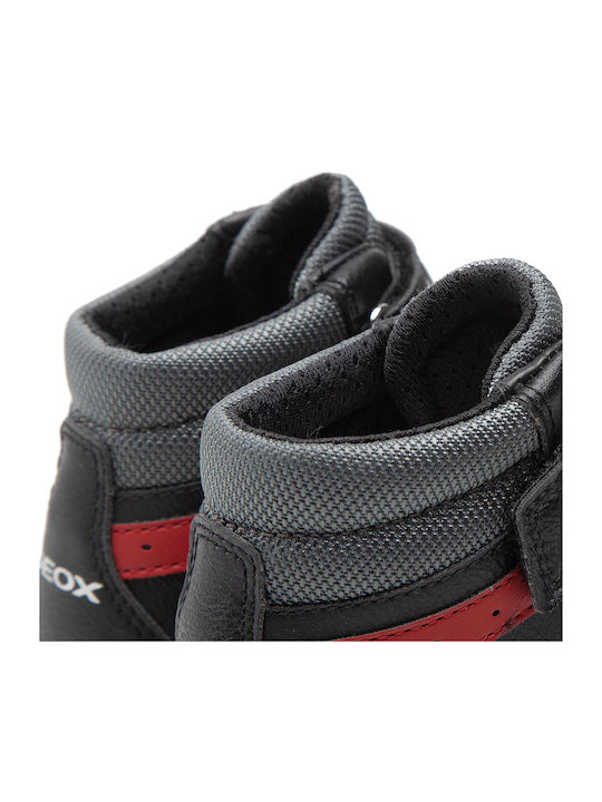 J Gisli B B Παιδικά Sneakers High Ανατομικά με Σκρατς Μαύρα