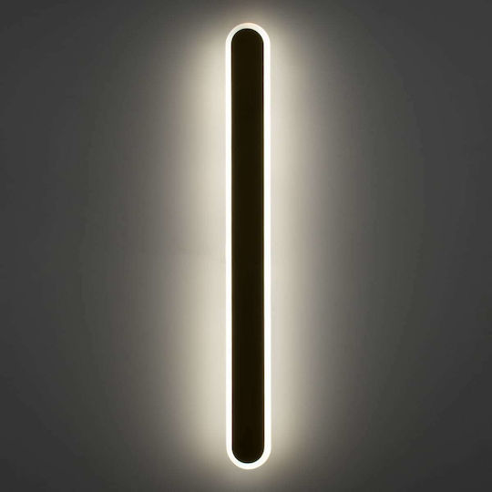 GloboStar Houston Modern Lamp Wall with Integrated LED and Adjustable White Light Black 6x60cm