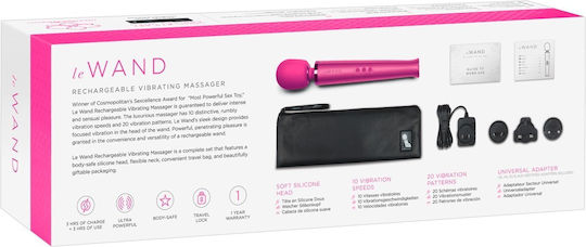 Le Wand Vibrating Massager Vibrator Masaj 6.2cm Magenta