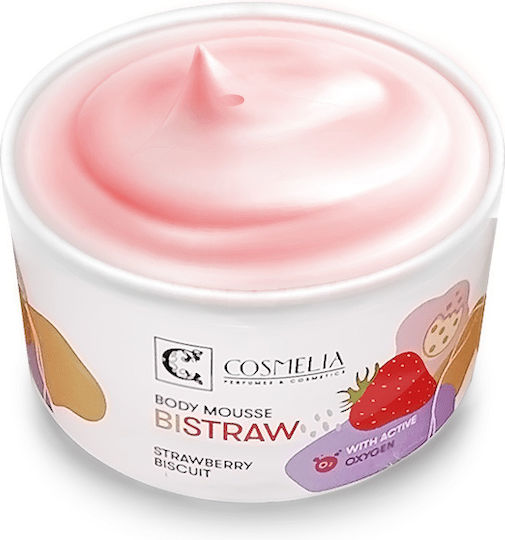 Cosmelia Bistraw Strawberry Biscuit Moisturizing Mousse Body for All Skin Types 200ml
