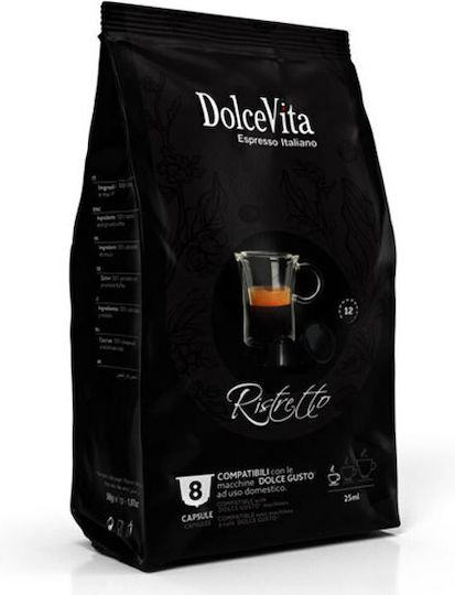 Dolce Vita Capsules Espresso Ristretto Compatible with Machine Dolce Gusto 64caps,tobolek