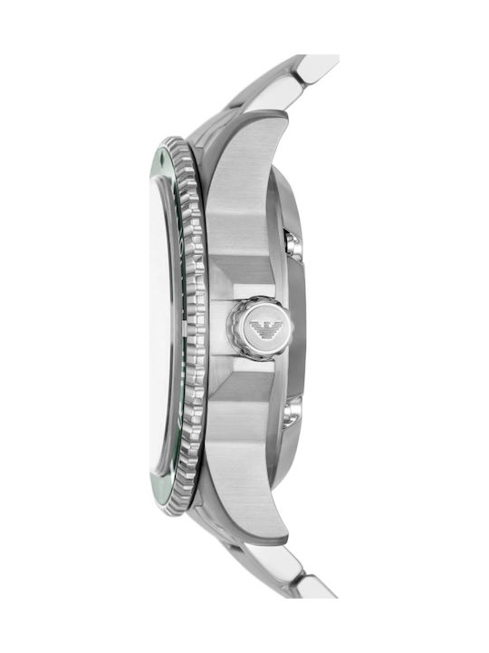 Emporio Armani Diver Мъжки Часовник 42мм Автоматичен със Сребристо Стоманено Гривна