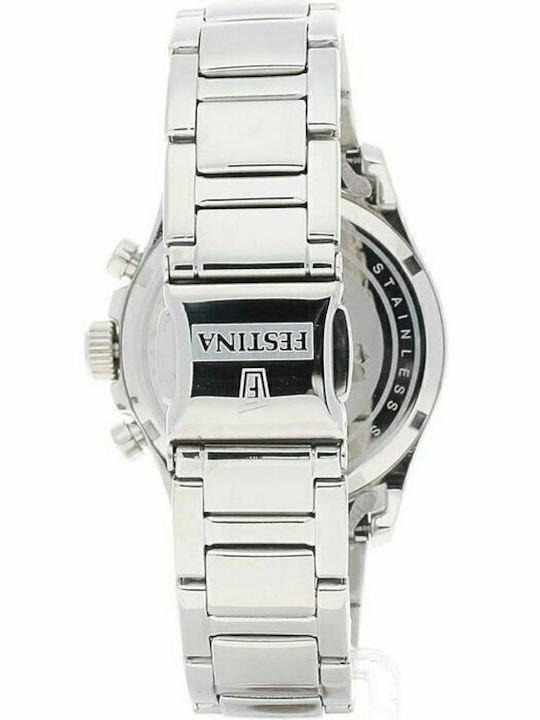 Festina Boyfriend Women's Watch Chronograph with Silver Metal Bracelet