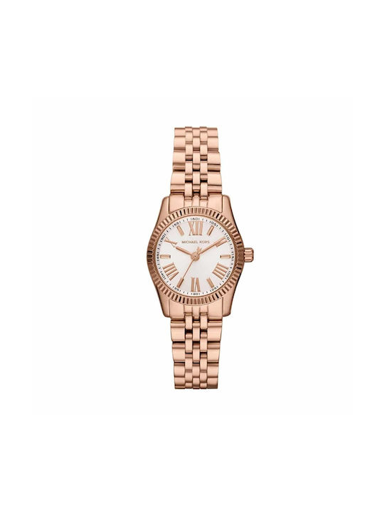 Michael Kors Lexington Glitz Watch with Pink Gold Metal Bracelet