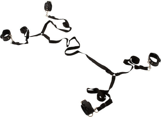 Zado Leather Bed Restraint Set pentru Legare la Pat în Culoare Negru