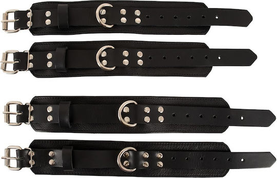 Zado Leather Bed Restraint Set pentru Legare la Pat în Culoare Negru