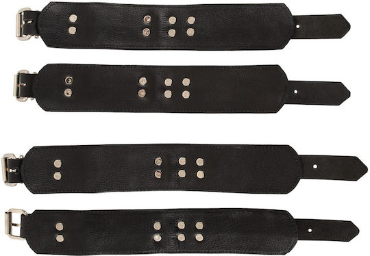 Zado Leather Bed Restraint Set pentru Legare la Pat în Culoare Negru