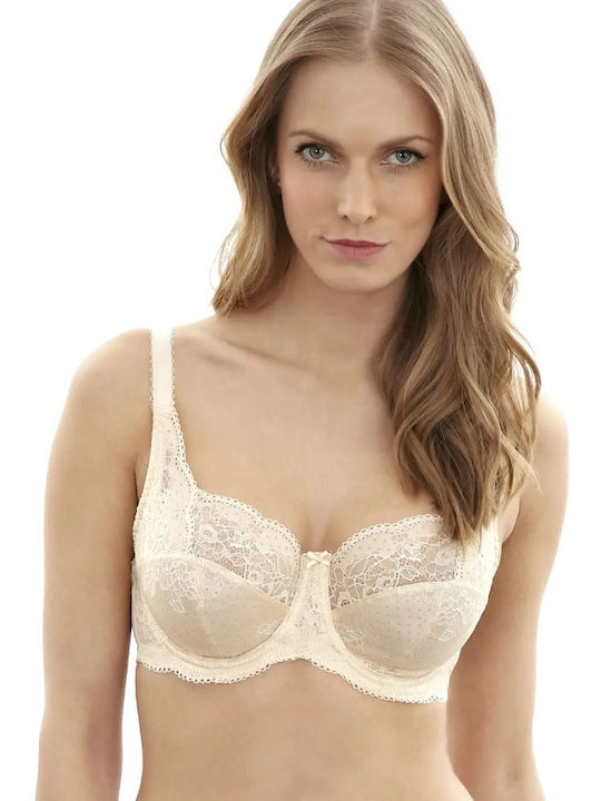 Panache Clara 7255 Full cup bra for large breasts, underwired and unlined, cup G, IVORY