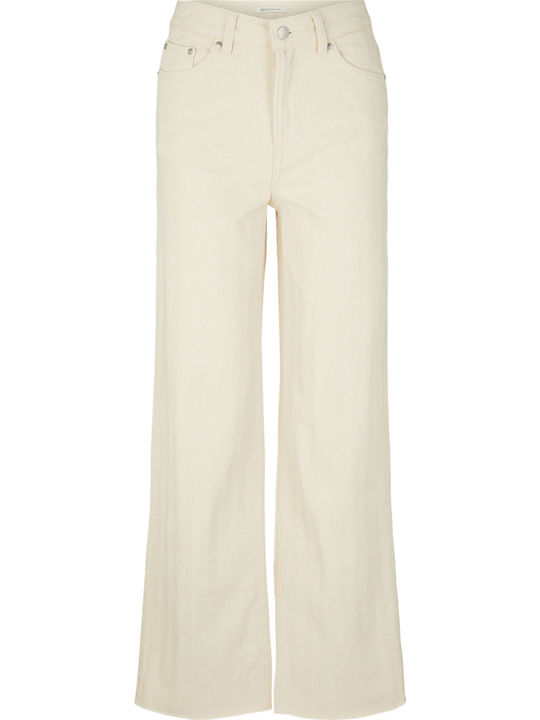 Women's Jean Trousers in Wide Line Beige