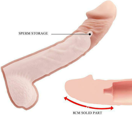 Baile Penis-Verlängerung Hülle Realistischer Dildo Προέκταση Πέους Flesh 21cm