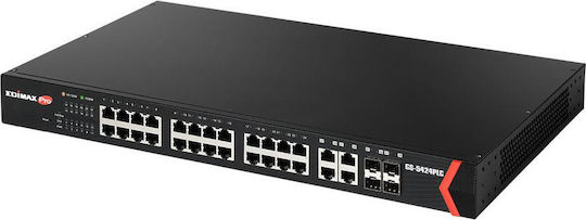 Edimax GS-5424PLC V2 Unmanaged L2 PoE+ Switch with 24 Gigabit (1Gbps) Ethernet Ports and 4 SFP Ports