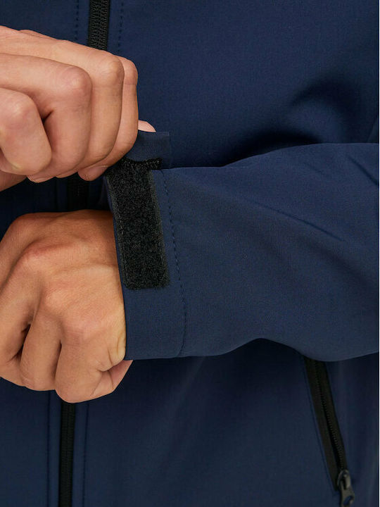 Winter Jacket Softshell Waterproof and Windproof Navy Blue