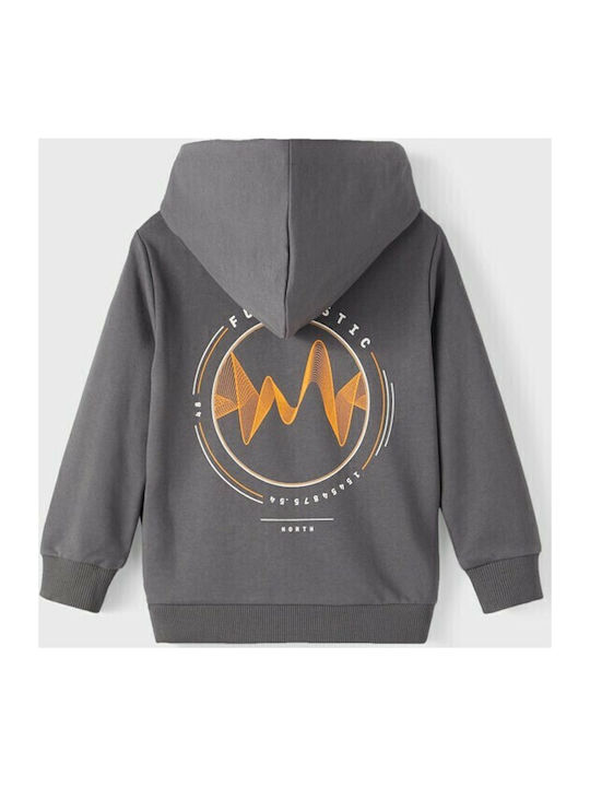 Kinder-Sweatshirt mit Kapuze und Taschen Gray