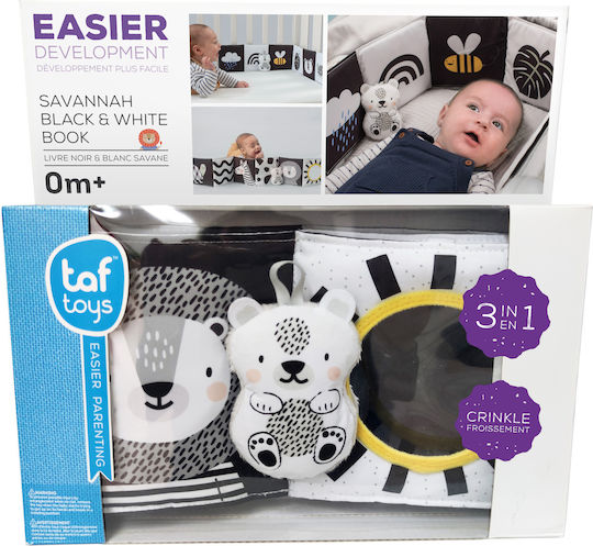 Taf Toys Activity Book Activity Book Savannah Black & White made of Fabric for 0++ Months