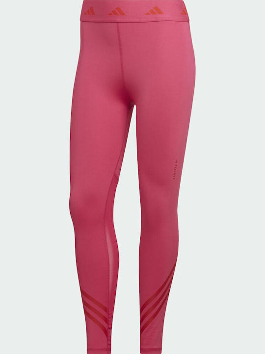 Techfit 3-Streifen Training Damen Gekürztes Leggings Formendefinition Team Real Magenta