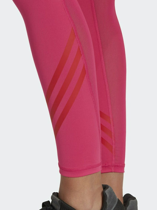 Techfit 3-Streifen Training Damen Gekürztes Leggings Formendefinition Team Real Magenta