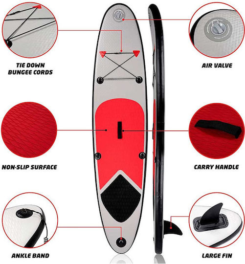 Bakaji Inflatable SUP Board with Length 2.43m Gray