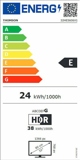 Thomson Smart Τηλεόραση 32" HD Ready LED 32HE5606 (2019)