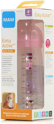 Mam Plastic Bottle Easy Active with Silicone Nipple for 4+ months Pink Unicorns 330ml 1pcs