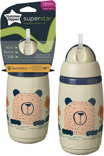 Tommee Tippee Παιδικό Ποτηράκι από Πλαστικό Μπεζ 266ml για 12m+