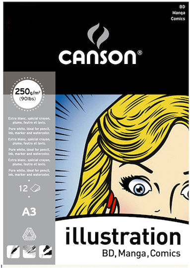 Canson Sketch Pad Illustration Μπλοκ Εικονογράφισης A3 29.7x42cm A3 29.7x42cm