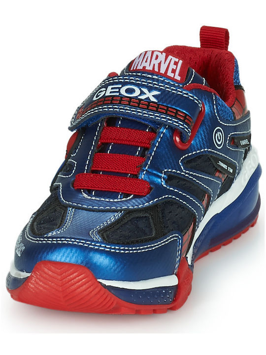 Spiderman Παιδικά Sneakers Ανατομικά με Σκρατς Navy Μπλε