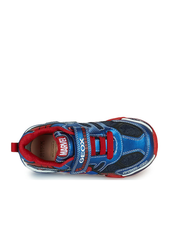Spiderman Παιδικά Sneakers Ανατομικά με Σκρατς Navy Μπλε