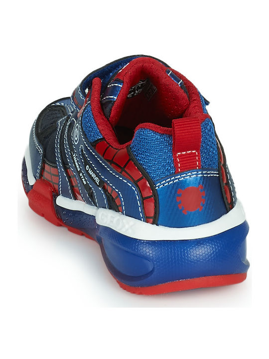 Spiderman Παιδικά Sneakers Ανατομικά με Σκρατς Navy Μπλε