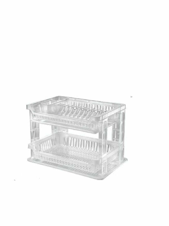 Nektarplast Scurgător de vase Cu două etaje Din Plastic în Culoarea Alb 48x30.5x29cm