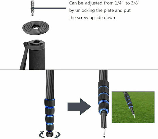 Neewer Extendable Camera Carbon Fiber Monopod with Foldable Tripod 10095109