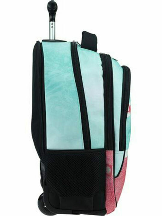 Maui & Sons Pastel School Bag Trolley Elementary, Elementary Multicolour with Water Bottle Holder 30Liters