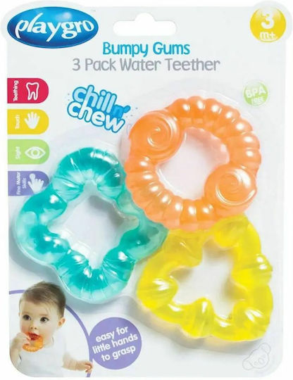 Playgro Bumpy Gums Teething Ring with Water made of Silicone for 3 m+ 3pcs