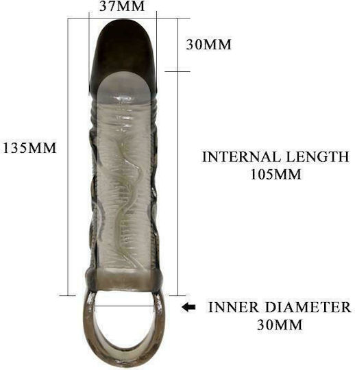Pretty Love Brayden Penis Sleeve Προέκταση Πέους Μαύρη 13.5cm