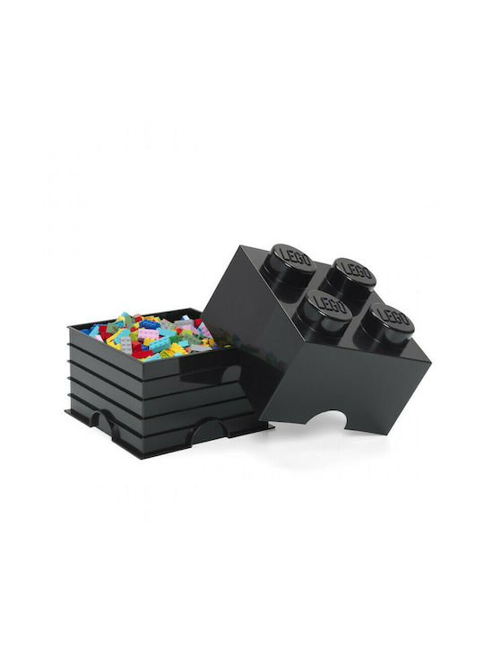 LEGO Детска кутия за съхранение от пластмаса 4-Stud Черен 25x25x18см 1бр 5005020