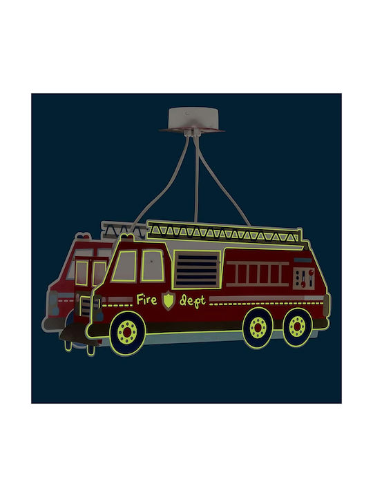 Ango Firetruck Μονόφωτο Παιδικό Φωτιστικό Κρεμαστό από Πλαστικό 240W με Υποδοχή E27 Κόκκινο 52x22cm