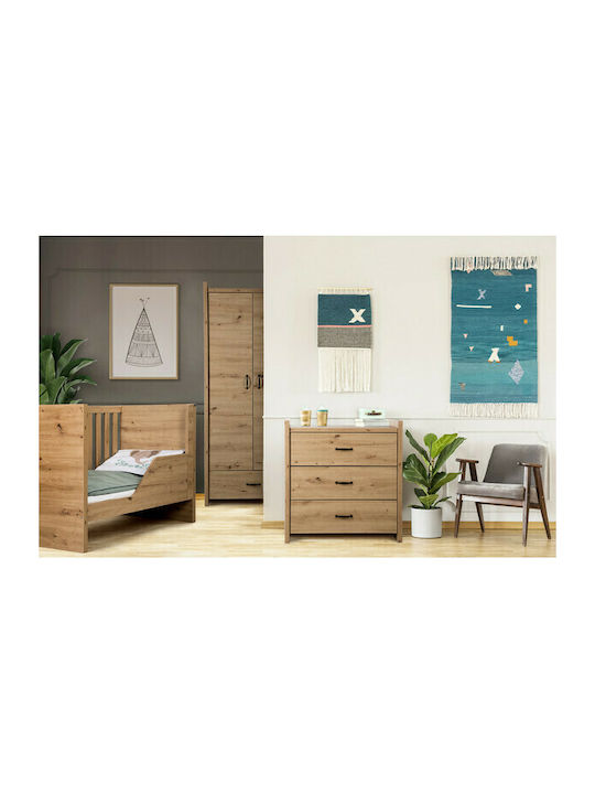 Amelia Baby Dresser with 3 Drawers Beige 84x46x87cm