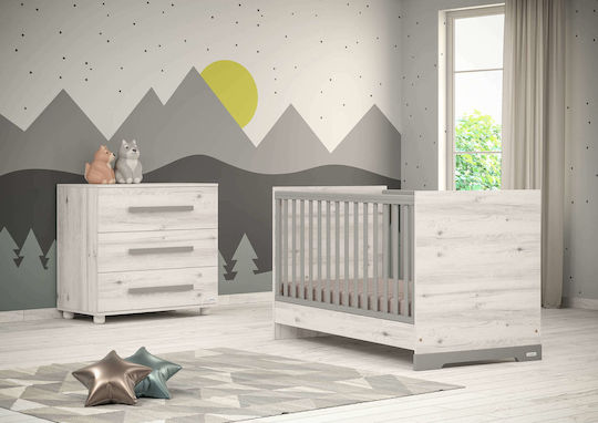 Alaska Baby Kommode mit 3 Schubladen Ecru 94x51x88cm