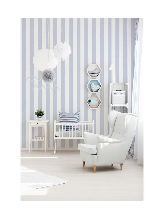 AS Creation Παιδική Ταπετσαρία Υφασμάτινη Little Love Stripes Grey / White Μ53xΥ1000εκ.