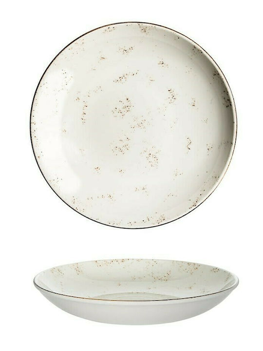 Bonna Grain Porcelain Salad Bowl Beige 23x23cm