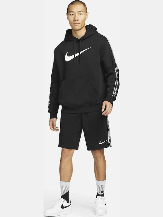 Nike Sportswear Repeat Φούτερ Μαύρο με Κουκούλα