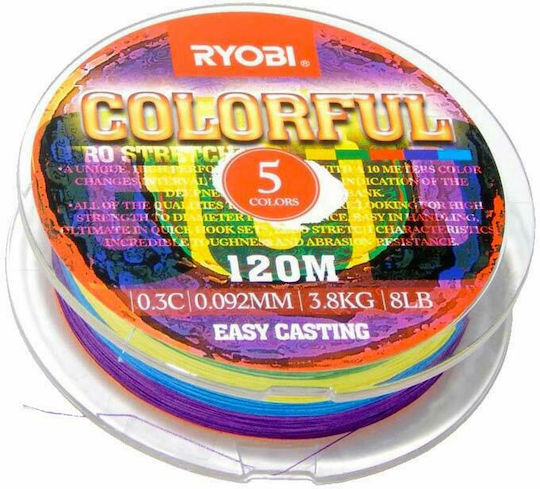 Ryobi Colorful Νήμα Ψαρέματος 120m / 0.128mm