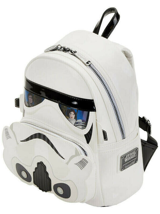 Loungefly Star Wars: Stormtrooper Kids Bag Backpack White 22.5cmx11.25cmx26.25cmcm Star Wars Stormtrooper Lenticular Mini