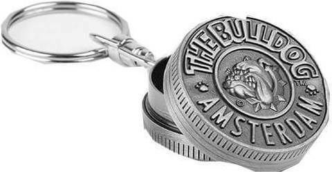The Bulldog Amsterdam Grinder Keychain 2 Parts 30mm Silber