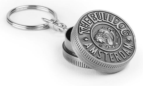 The Bulldog Amsterdam Grinder Keychain 2 Parts 30mm Silber