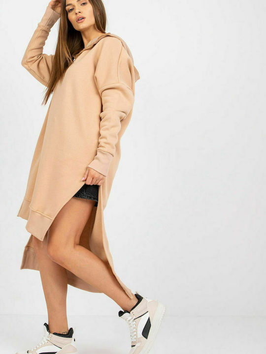 Fancy Women's Long Sweatshirt Beige