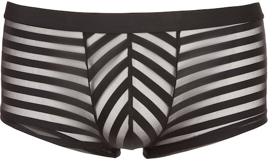 Svenjoyment Underwear Ανδρικό Sexy Boxer Semi-Transparent Pants Black
