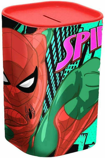 Diakakis Spiderman Copil Cutiuta de bani Plastic Multicolor 8x8x12cm