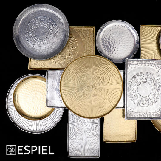 Espiel Διακοσμητικός Δίσκος Aluminium Aluminium Servierplatte gerillt 31x14cm Rechteckig 31x14x1.5cm 1Stück
