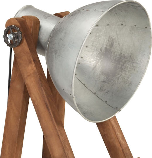 vidaXL Vintage Floor Lamp H110xL28cm with E27 Bulb Socket Silver and Brown